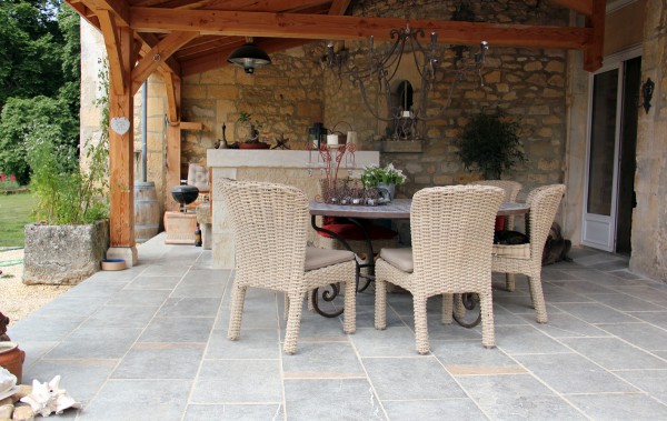 Aged Causse limestone flooring