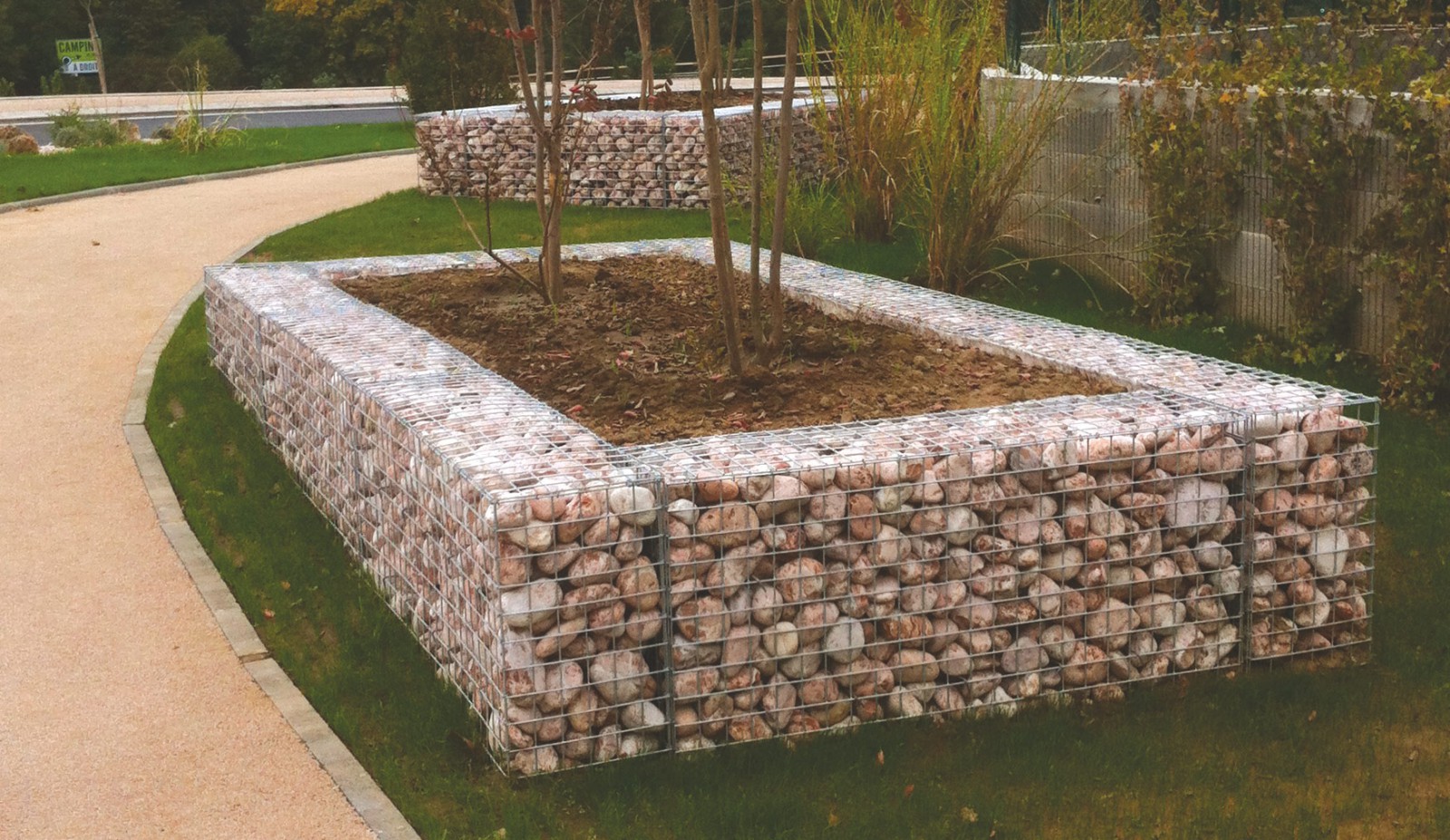 Clôture gabion mur décoratif minéral