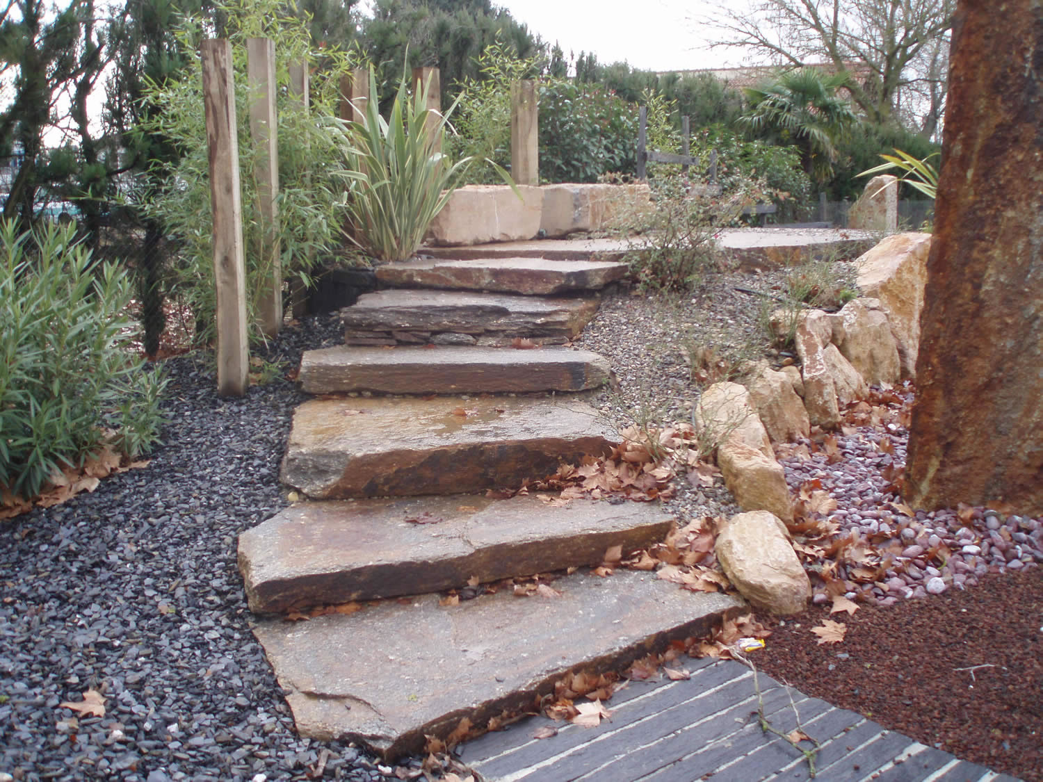 Pas Japonais Jardin Extérieur en Pierre Volcanique Naturelle