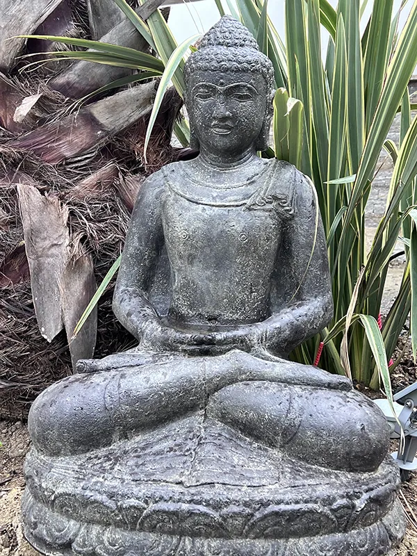 BOUDDHA ASSIS LOTUS HT 80 CM PIERRE RECO 45 KG ALBI