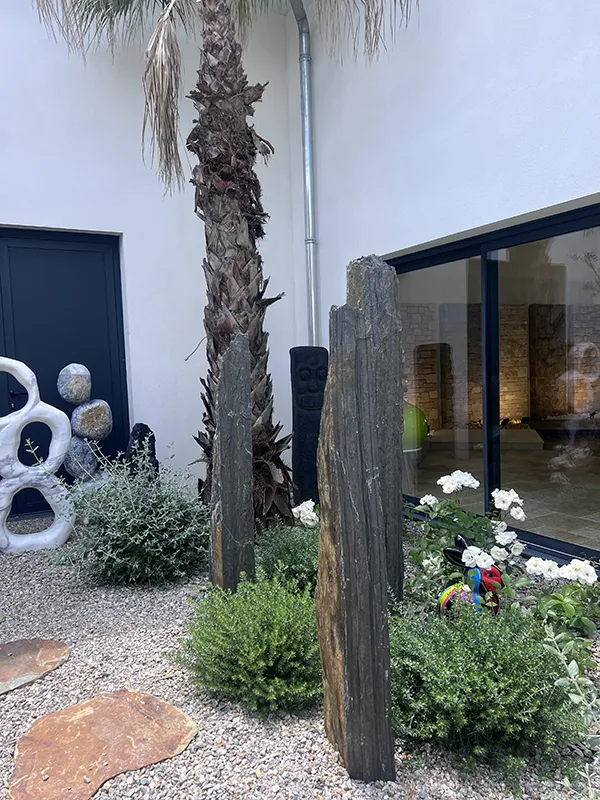 PATIO ALBI MONOLITHE ARDOISE ET PAS JAPONAIS MULTICOLORES 2