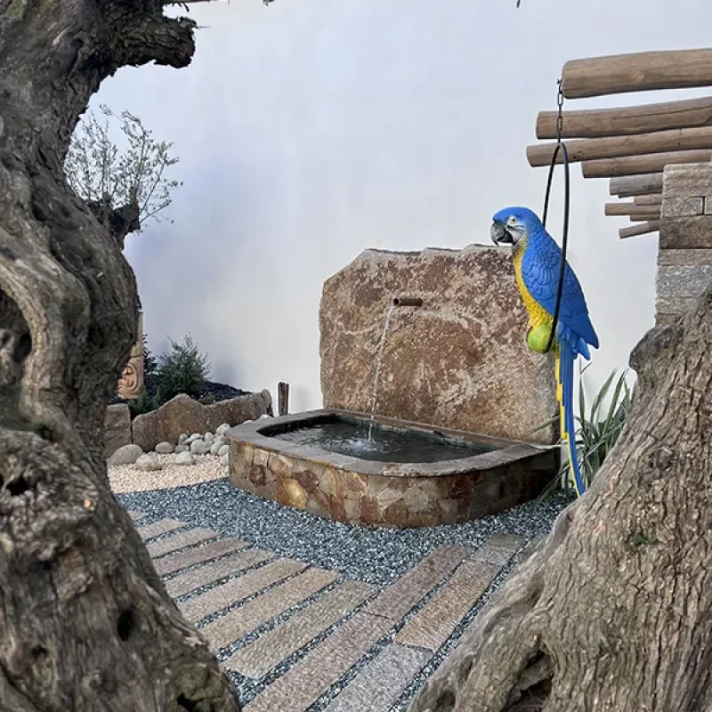 PATIO ALBI FONTAINE GRANDE DALLE ET OPUS GNEISS DU CAROUX EN PLACAGE 2