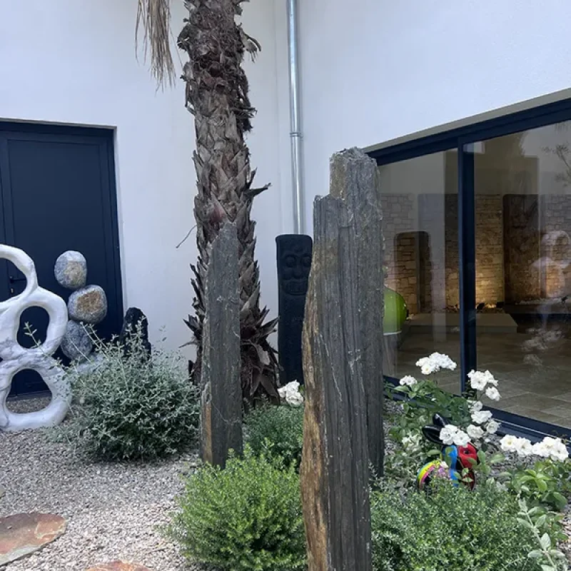 PATIO ALBI MONOLITHE ARDOISE ET PAS JAPONAIS MULTICOLORES 2