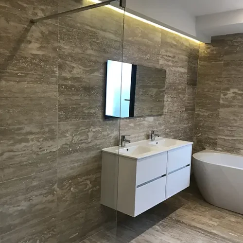 SALLE DE BAIN TRAVERTIN VEIN CUT