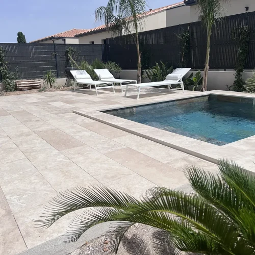 travertin beige 100x33x3 bords droits